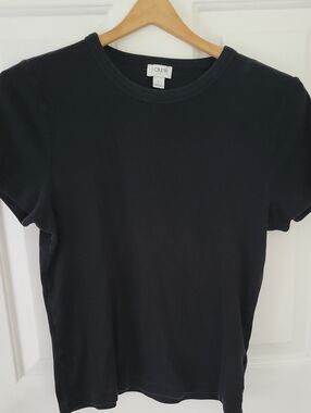 J. Crew Black Short Sleeve Ribbed Tee